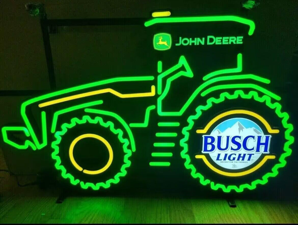 John Deere Busch Beer Tractor LED Neon Sign Light Lamp neonsign.us