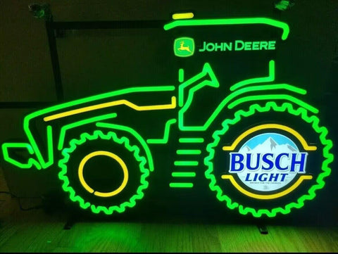 John Deere Busch Beer Tractor LED Neon Sign Light Lamp