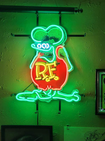 RF Rat Fink Hot Rod HD Vivid Neon Sign Light Lamp