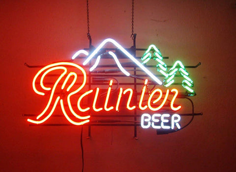Rainier Beer Mountain Jokul Tree Bar Neon Sign Lamp Light