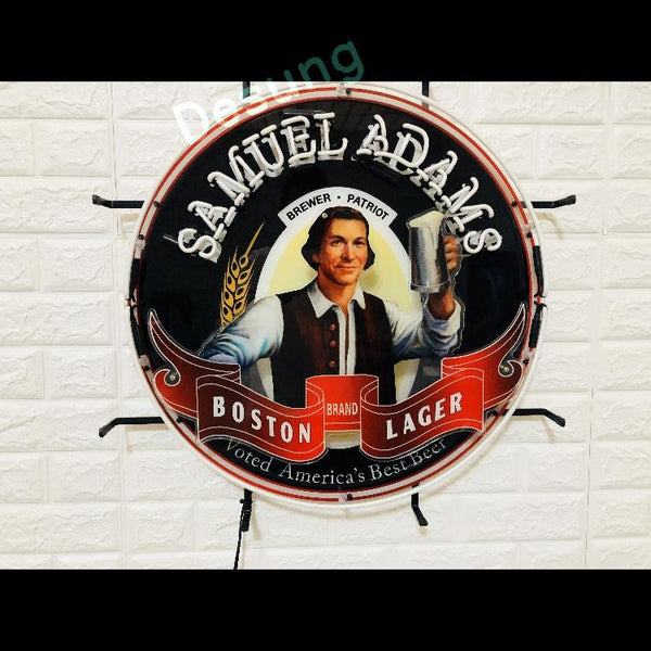 Desung Samuel Adams Boston Lager (Alcohol - Beer) vivid neon sign, front view, turned off