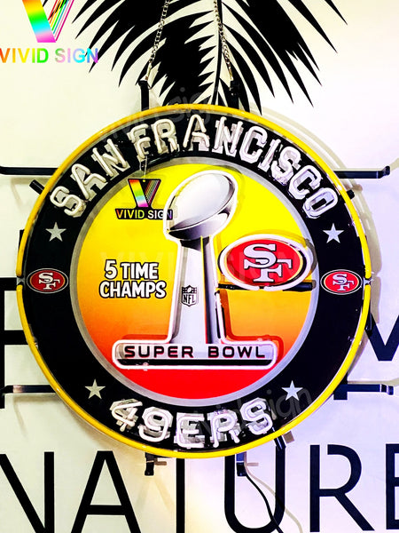 San Francisco 49ers Super Bowl Championship HD Vivid Neon Sign Light Lamp