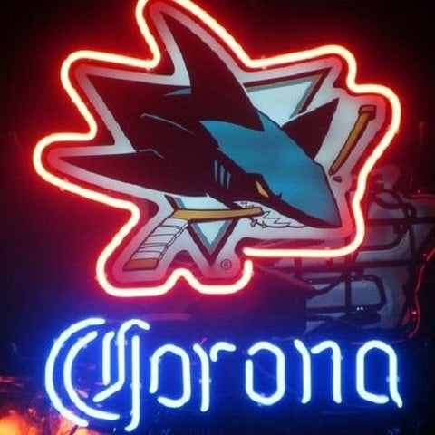 San Jose Sharks Corona Logo Bar Neon Sign Light Lamp