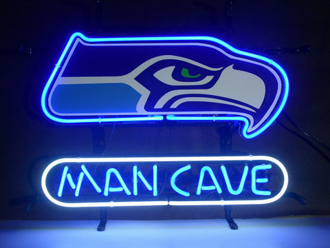 Man Cave Seattle Seahawks Logo Beer Neon Sign Lamp Light