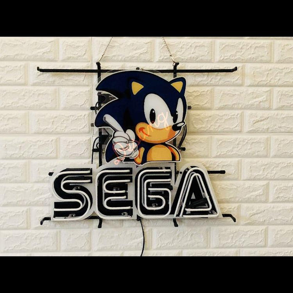 Desung SEGA (Business - Game) vivid neon sign, front view, turned off