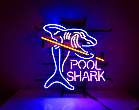 Pool Shark Billiards Game Neon Sign Light Lamp