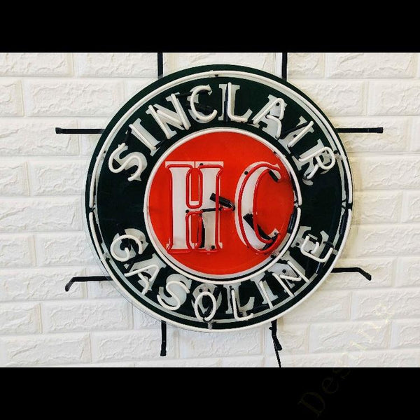 Desung Sinclair Gasoline HC (Business - Gas Station) vivid neon sign, front view, turned off
