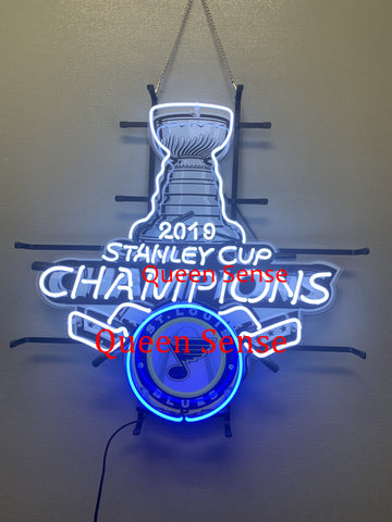 St. Louis Blues Stanley Cup Champions 2019 Lamp Light Neon Sign with HD Vivid Printing Technology