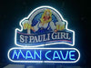 Saint St. Pauli Girl Bier Man Cave Neon Sign Lamp Light
