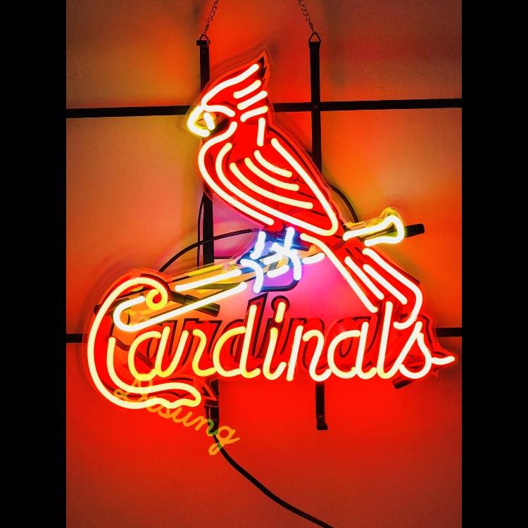 Blue League Club Saint Louis LED Neon Sign - White + Red / Medium