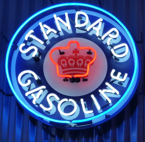 Standard Gasoline Crown Gas Station Light Lamp Neon Sign with HD Vivid Printing