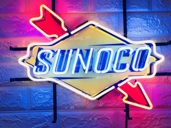 New Sunoco Gas Oil Gasoline Station Light Lamp Neon Sign with HD Vivid Printing