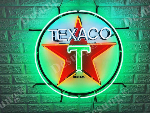 Texaco Gasoline Motor Oil Gas Lamp Light Neon Sign with HD Vivid Printing