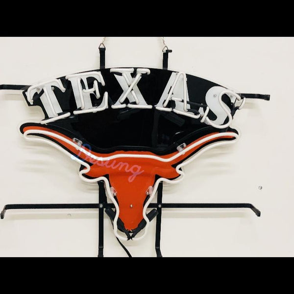 Desung Texas Longhorns (Sports - Football) vivid neon sign, front view, turned off