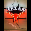 Desung Texas Longhorns (Sports - Football) vivid neon sign, front view, turned on
