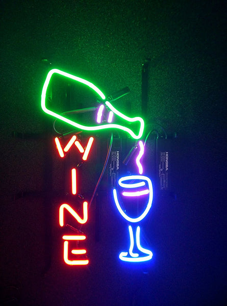 Beer Wine Bottle Bar Open Neon Sign Light Lamp