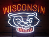 Wisconsin Badgers Logo Neon Sign Light Lamp