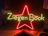 Ziegenbock Beer Texas Star Neon Sign Light Lamp