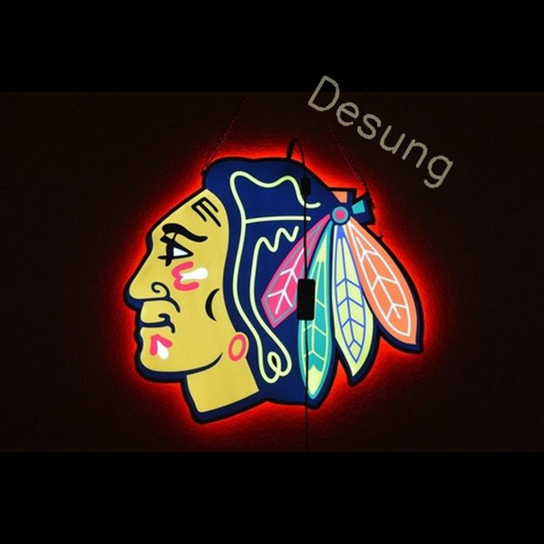 Chicago Blackhawks Double Sized light emitting LED sign – neonsign.us