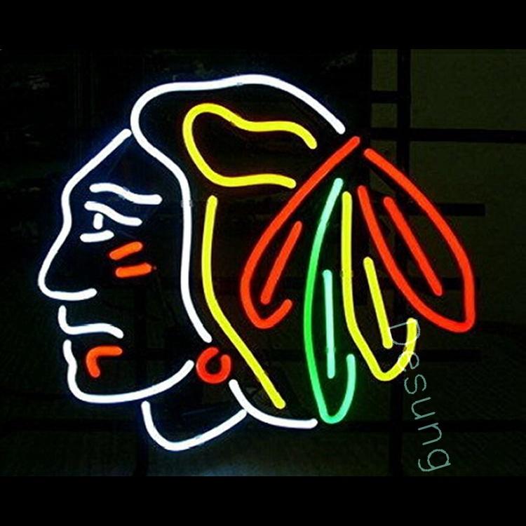 Queen Sense 10 Chicago Sports Team Blackhawk Stanley Cup Hockey Vivid LED  Neon Sign Light Lamp Durable Super Bright 110WCBHRNLED 