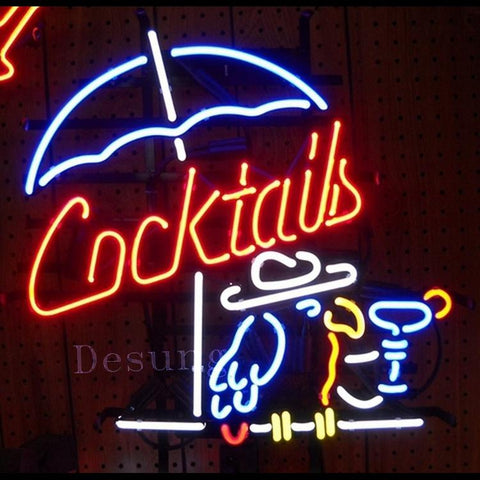 Desung Cocktails Cocktail Parrot Neon Sign business 118BP061CCP 1574 18" bar