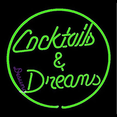 Desung Cocktails & Dreams Green Neon Sign business 120BP258DDA 1771 20" bar