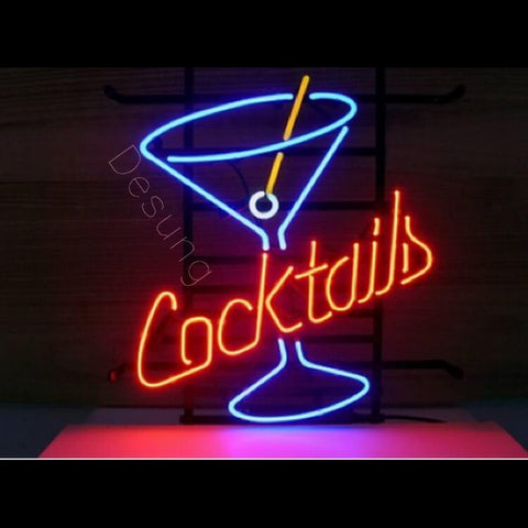 Desung Cocktails Martini Neon Sign alcohol 117WS470CM  1983  17"  bar  cocktail