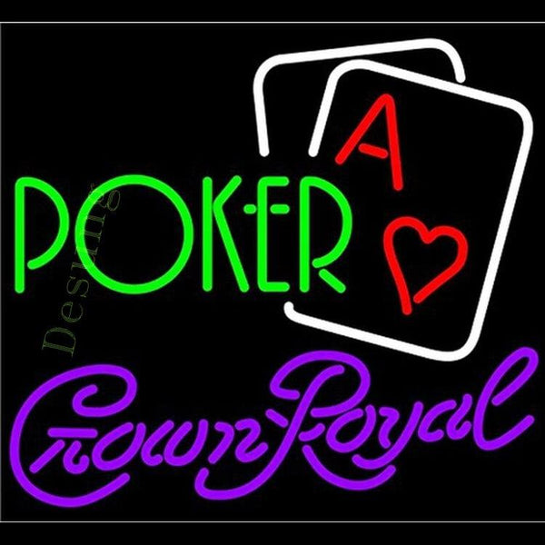 Desung Crown Royal Green Poker Neon Sign business 120WS303CRG 1816 20" casino