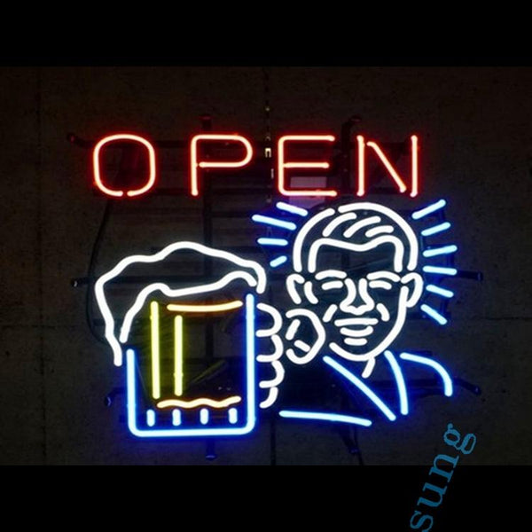 Desung OPEN BEER Neon Sign business 120OP373OBN 1886 20" open bar